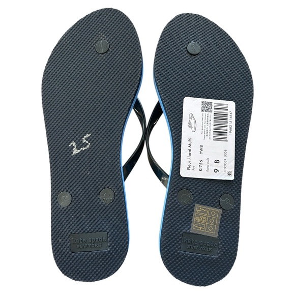 KATE SPADE Fleur Floral Multi-Color Flip Flops Sandals 9B NEW RESORT Summer - Picture 5 of 6